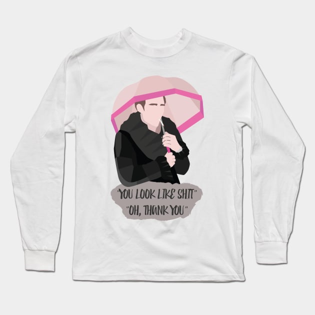 Klaus Hargreeves "You look like shit" Long Sleeve T-Shirt by nuwandafoer